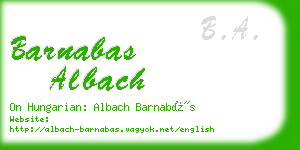 barnabas albach business card